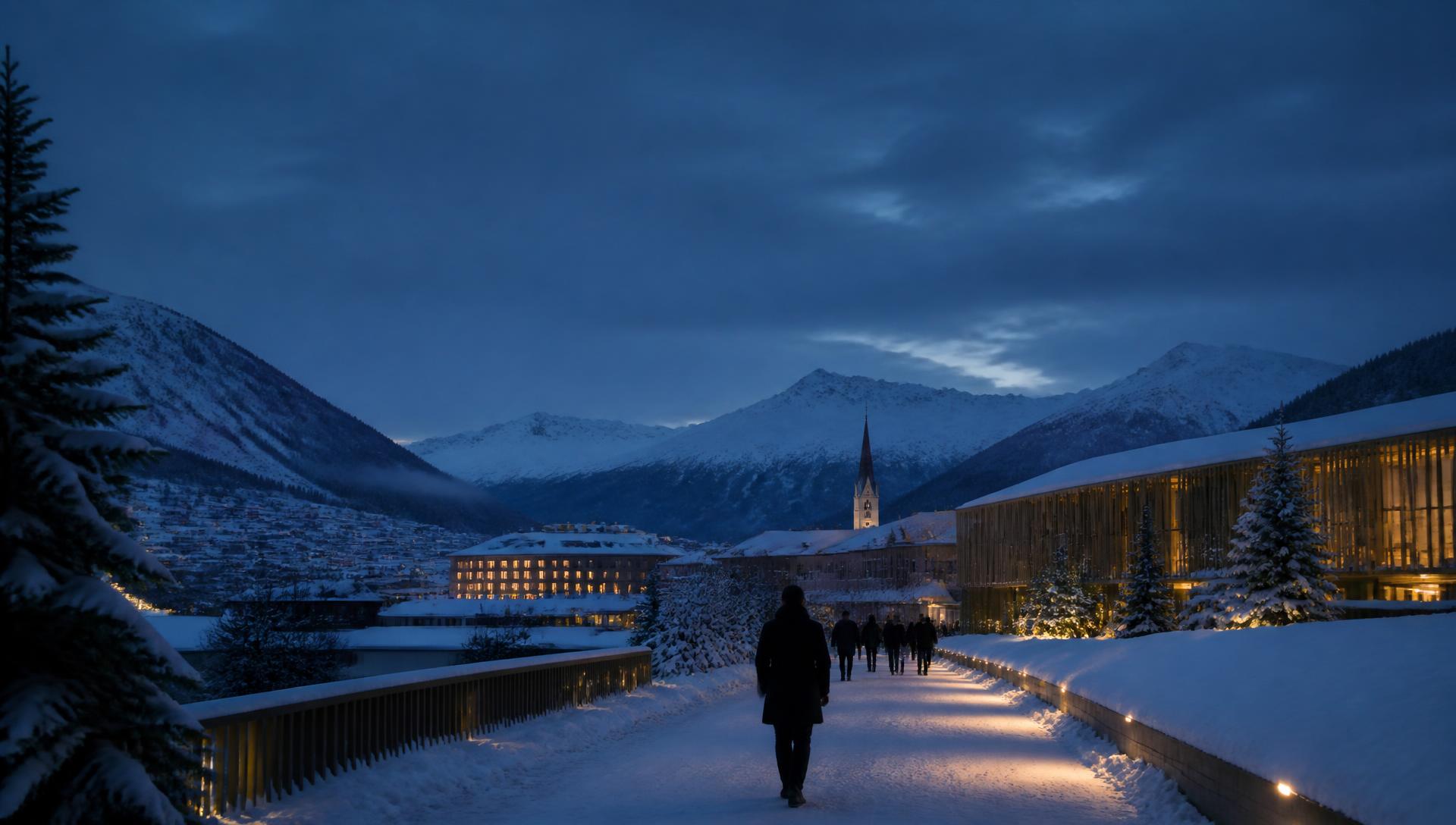Davos under snow during winter conference season